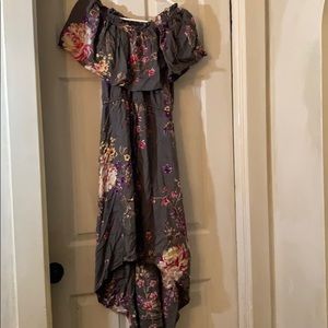 Gray and floral dress